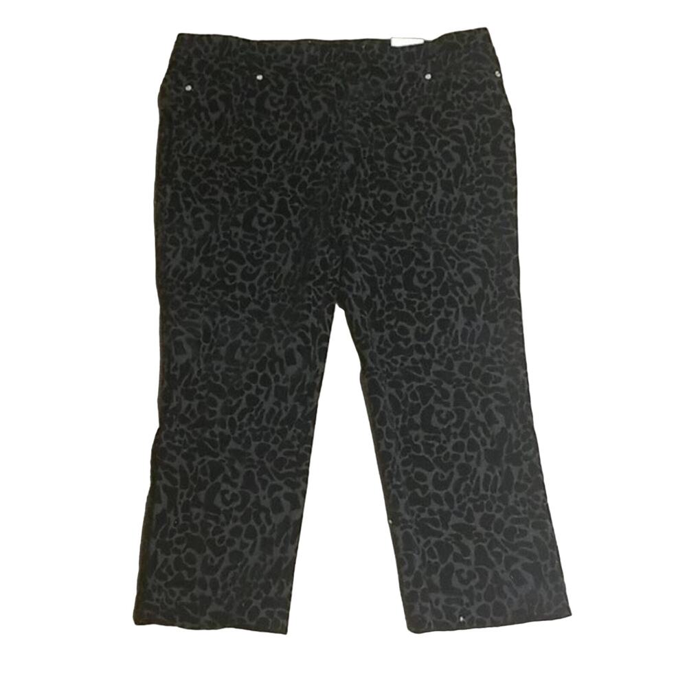 NWT Anne Klein Black Leopard Print pants